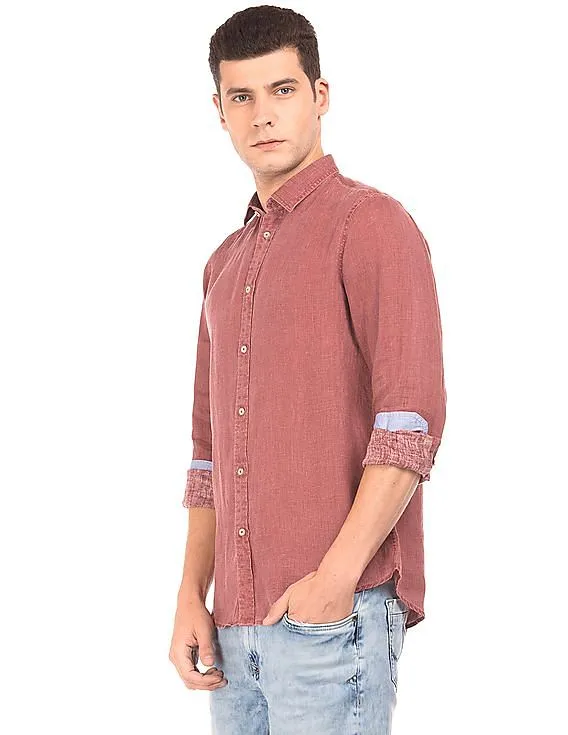 Arrow Blue Jeans Company Slim Fit Slub Shirt