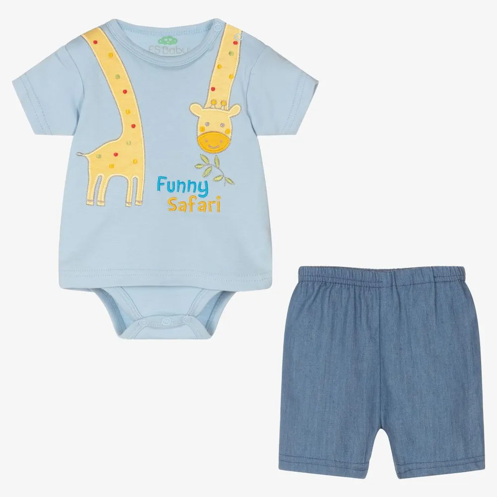 Baby Boys Blue Shorts Set