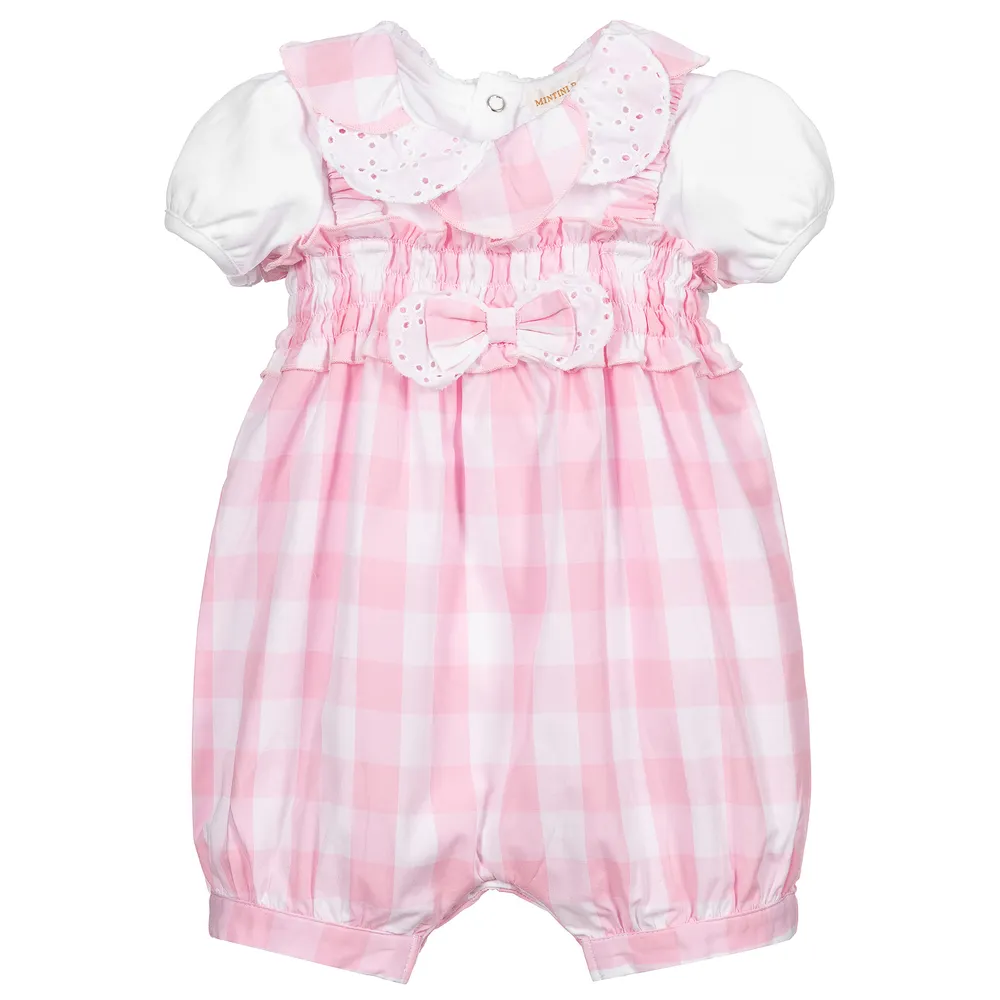 Baby Girls Dungaree Shorts Set