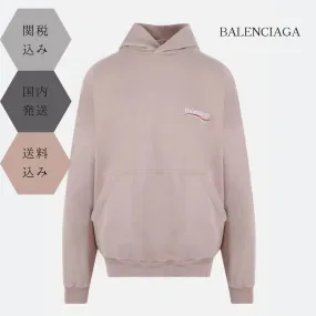 BALENCIAGA  |Long Sleeves Cotton Oversized Logo Hoodies & Sweatshirts