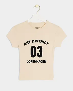 Beige graphic print t-shirt