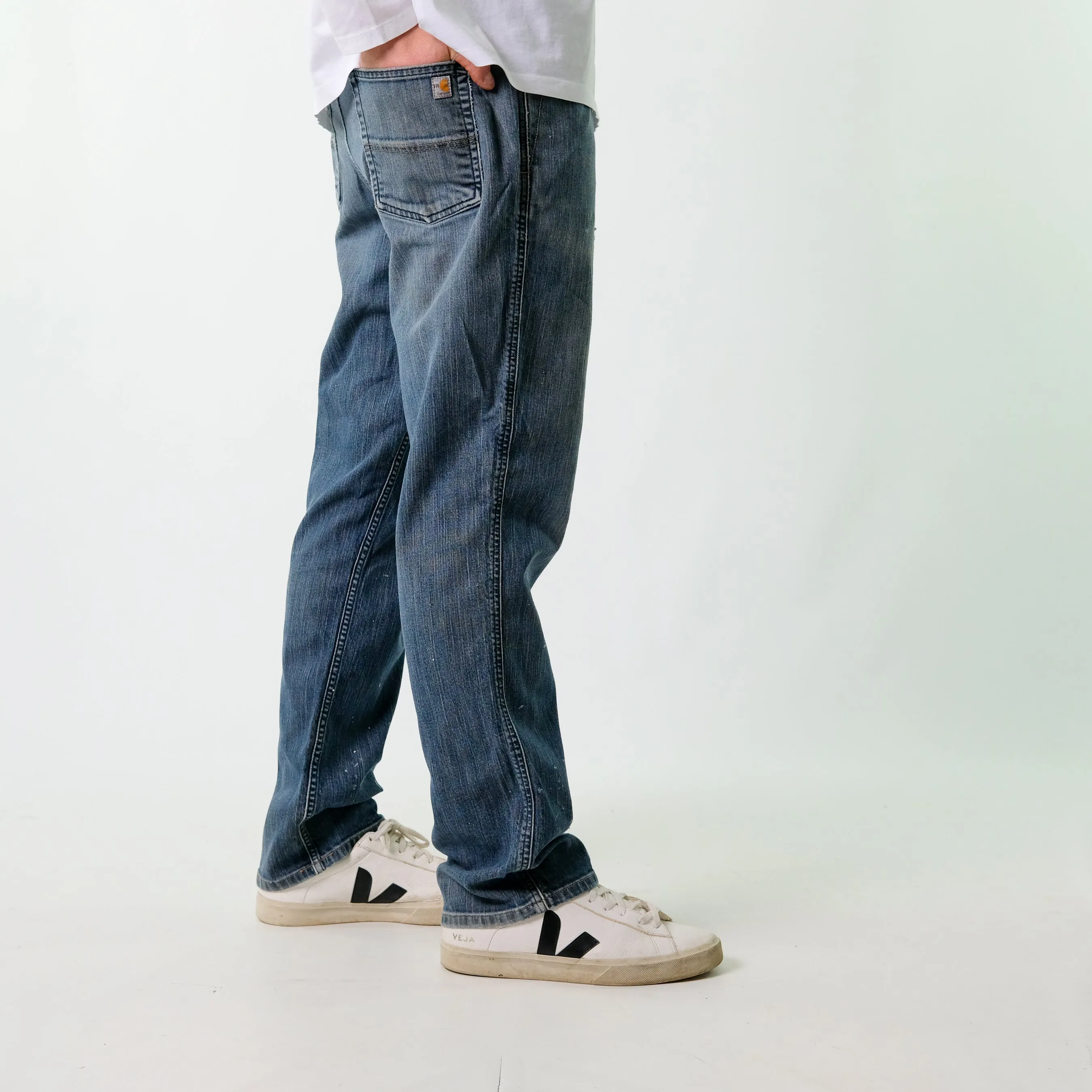 Blue y2ks Carhartt Denim Jeans Baggy Pants (38x32)