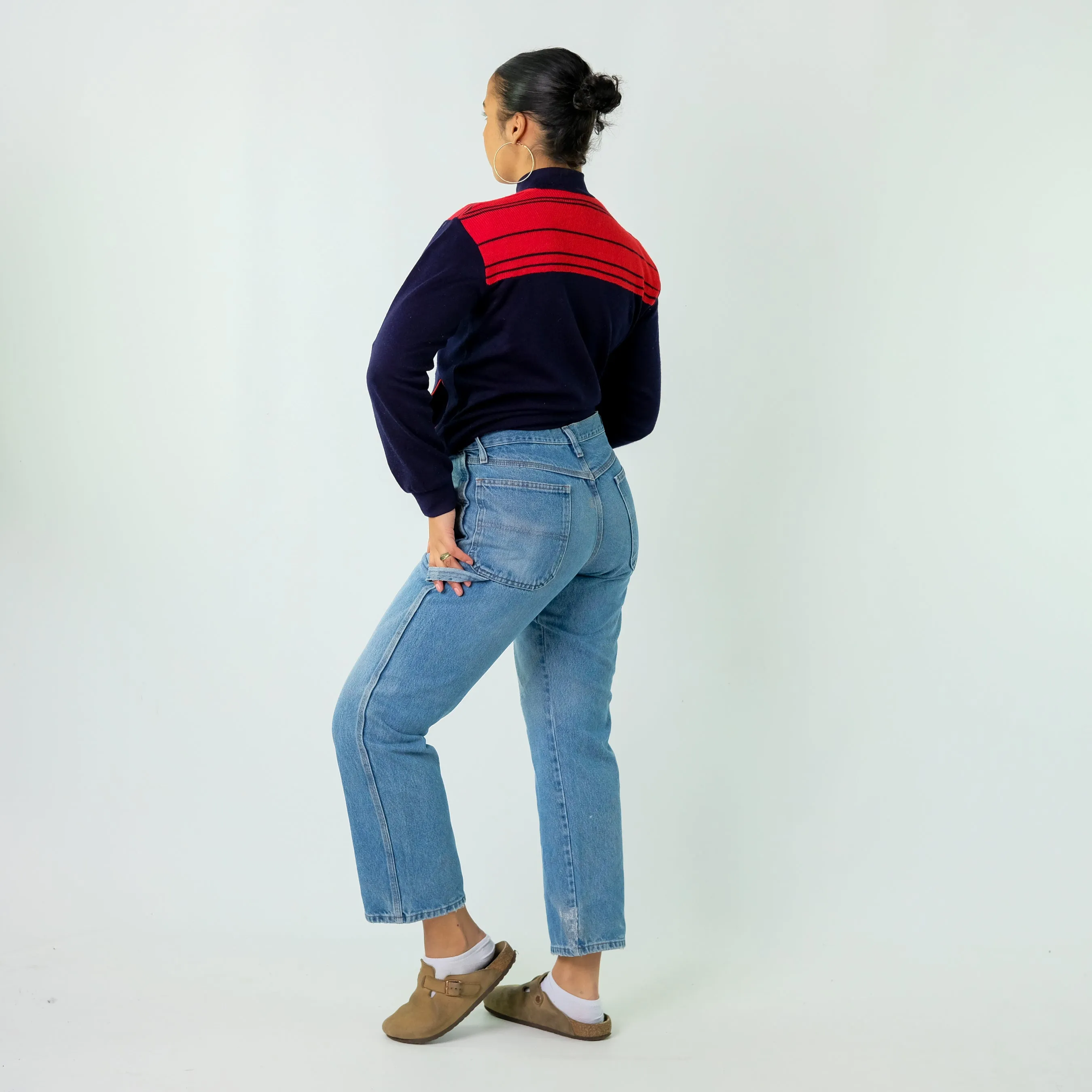 Blue y2ks Rustler Denim Carpenter Jeans Baggy Pants (32x30)