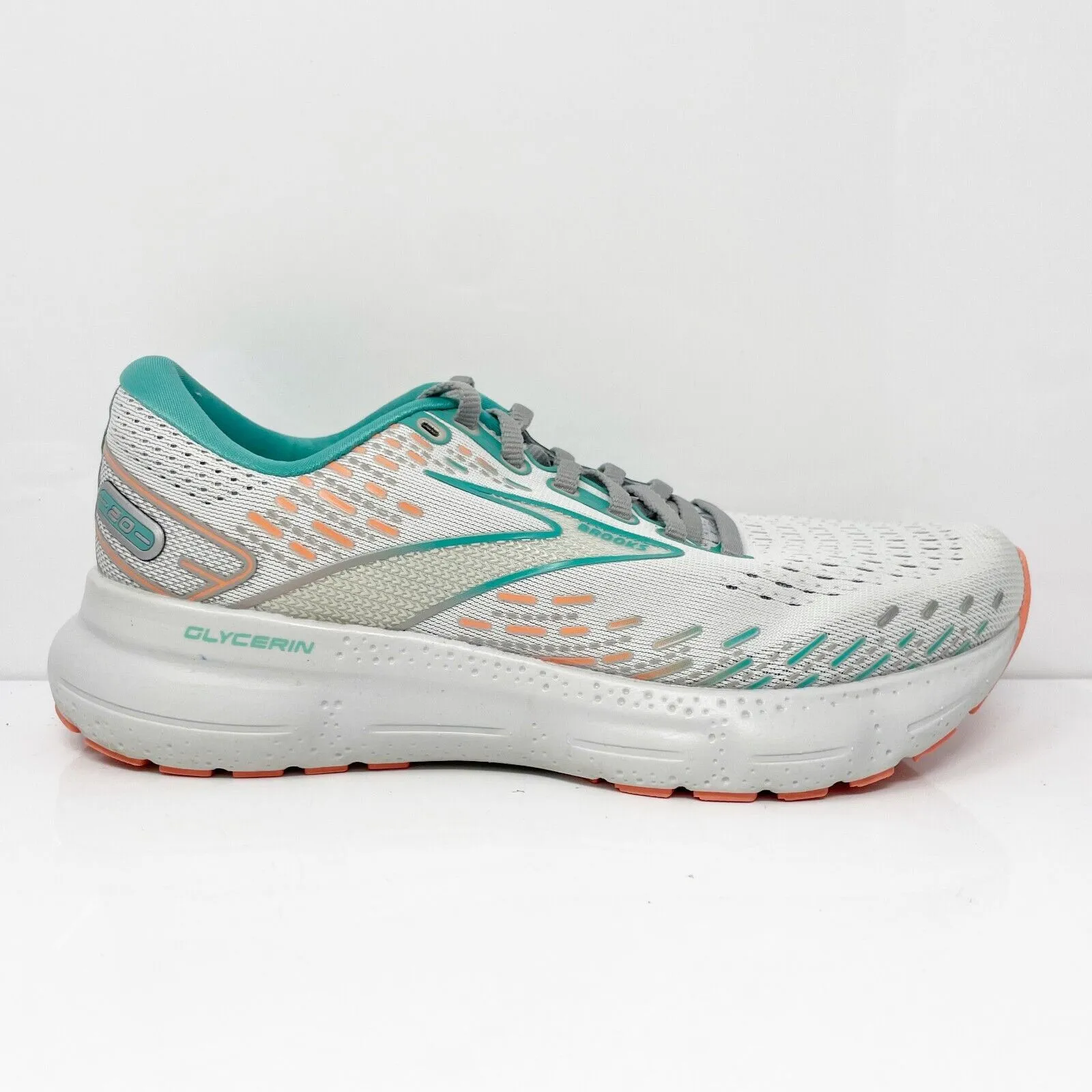 Brooks Womens Glycerin 20 1203691B061 Gray Running Shoes Sneakers Size 8 B
