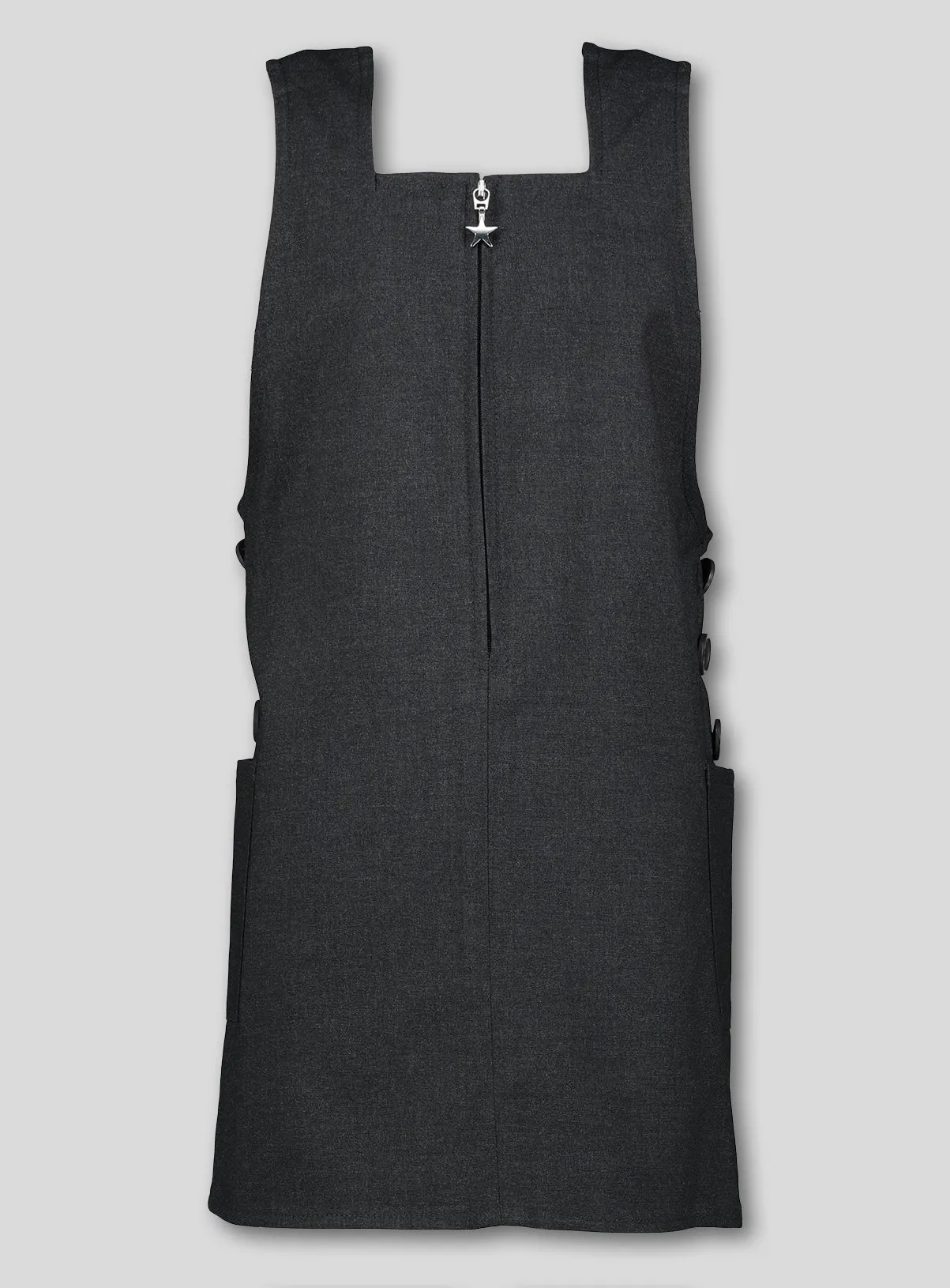 Buy Grey Square Neck Pinafore 4 years | School dresses | Tu