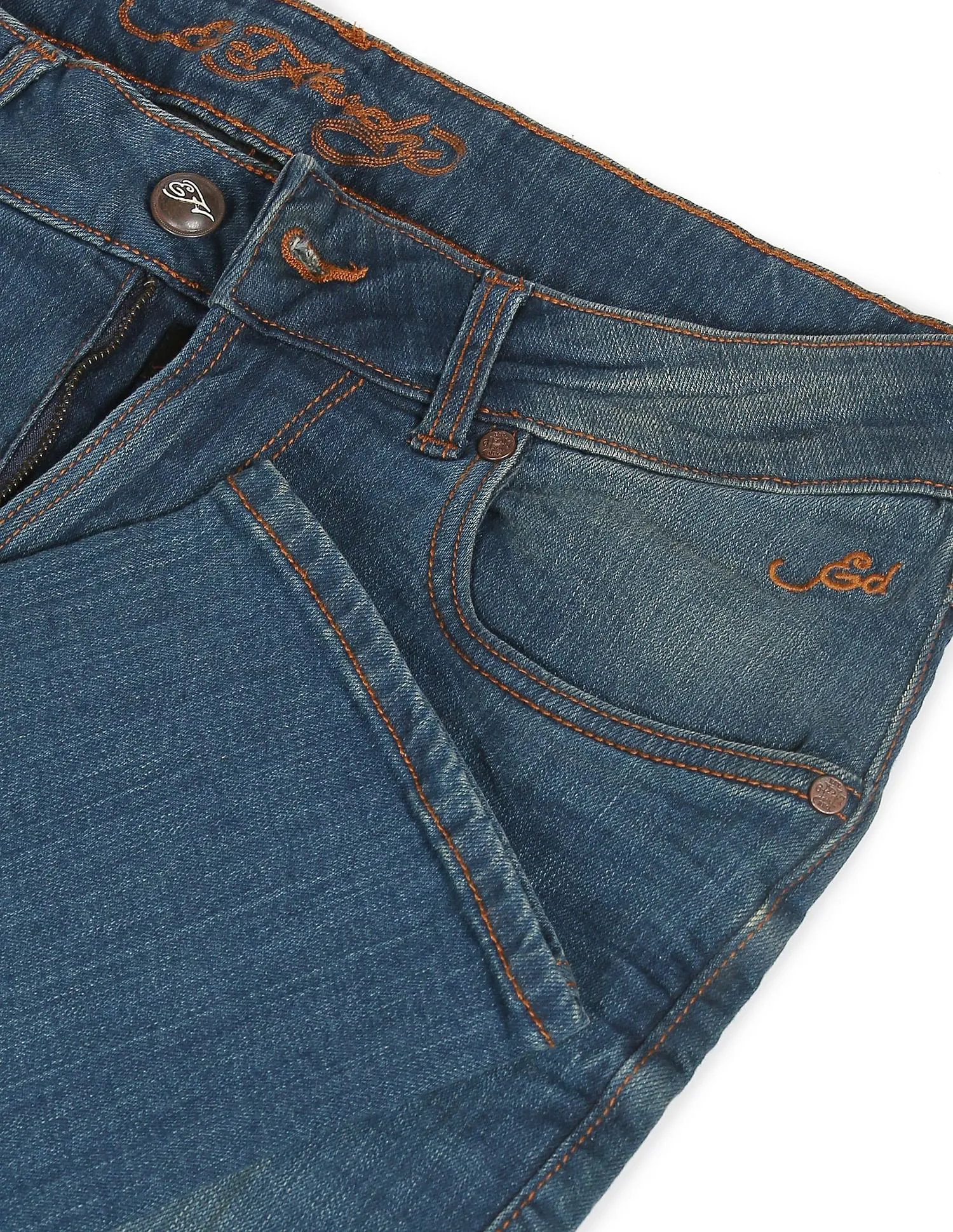 Ed Hardy Men Blue Mid Rise Stone Wash Jeans