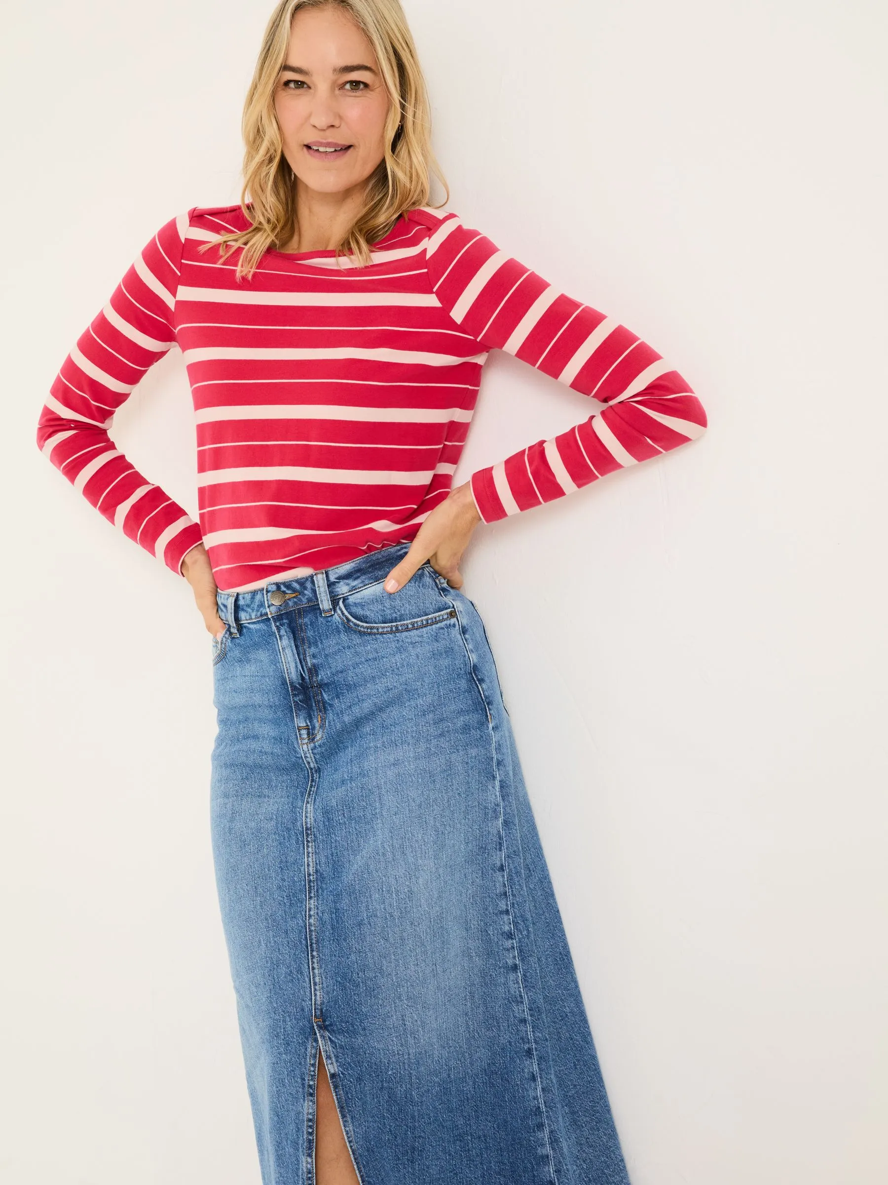 FatFace Breton Pink T-Shirt
