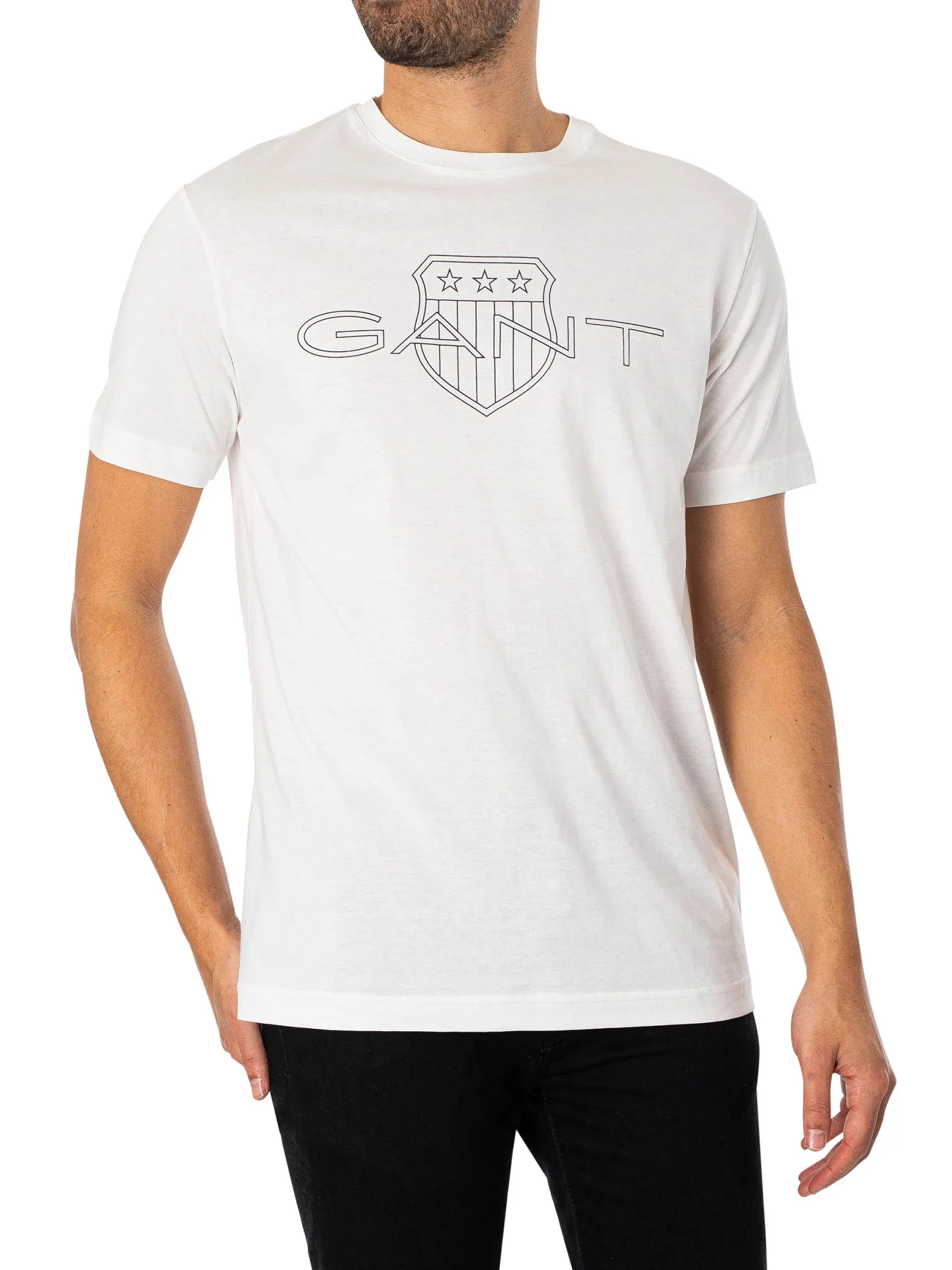 GANT Logo T-Shirt - Eggshell