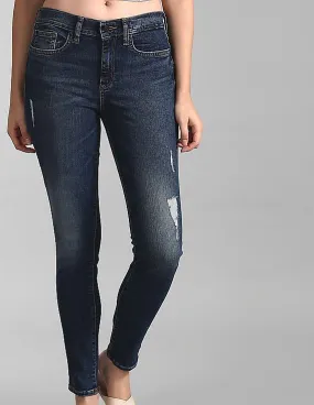 GAP Women Blue Skinny Fit Dark Wash Jeans