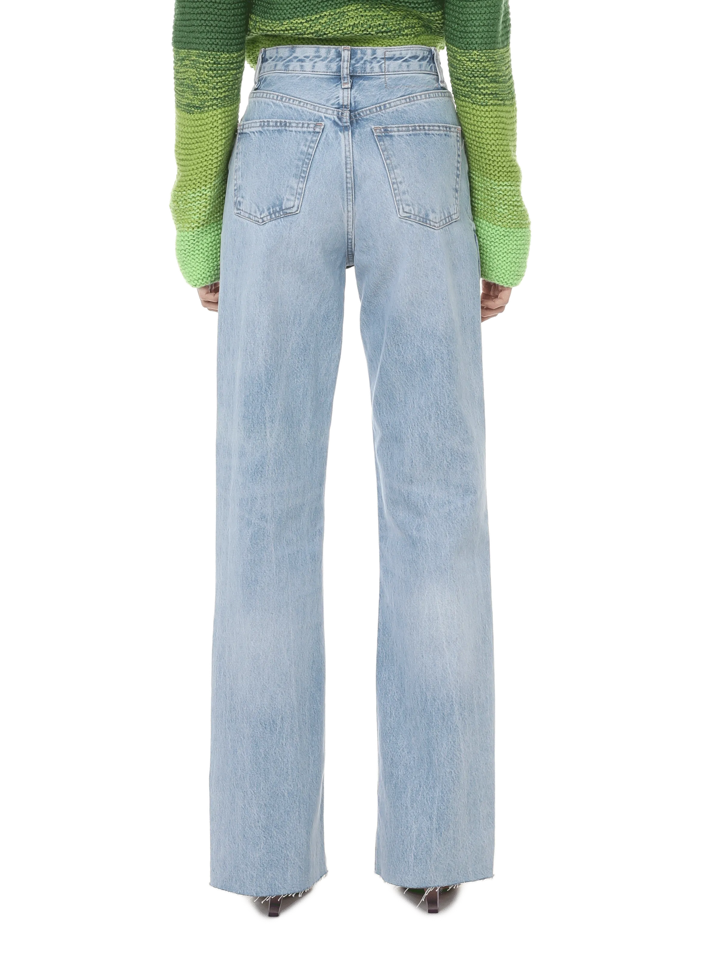 GERMANIER  Cotton denim jeans with rhinestones and beads - Blue
