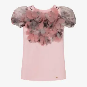 Girls Pink Floral T-Shirt