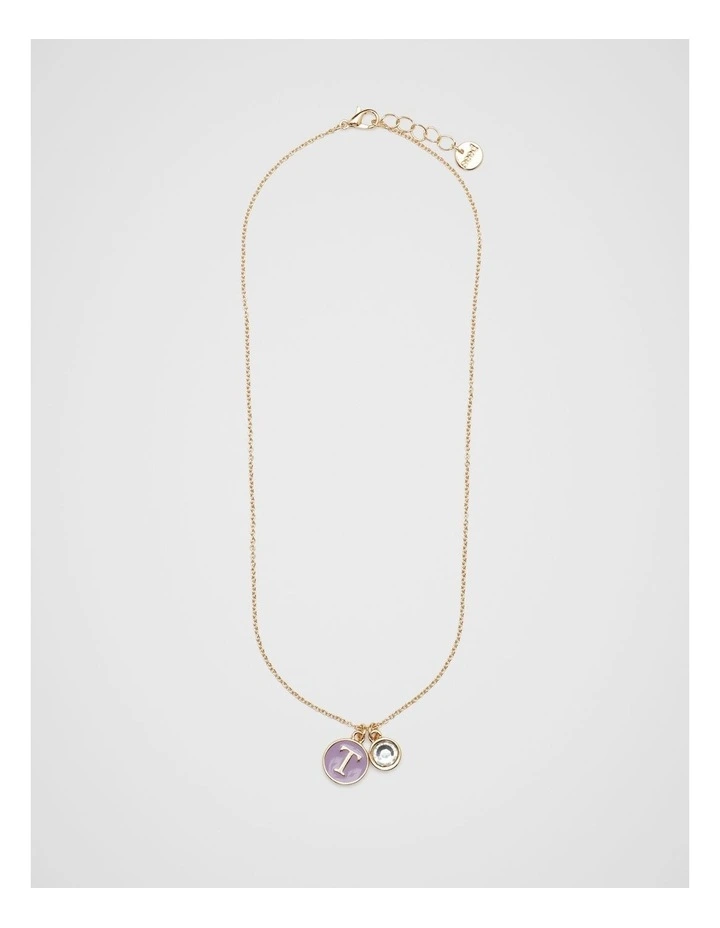 Initial Enamel Necklace in T