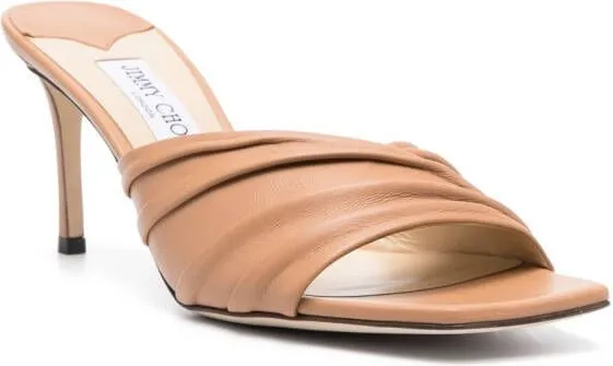 Jimmy Choo 80mm heeled leather sandals Brown
