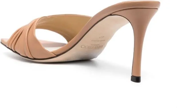 Jimmy Choo 80mm heeled leather sandals Brown