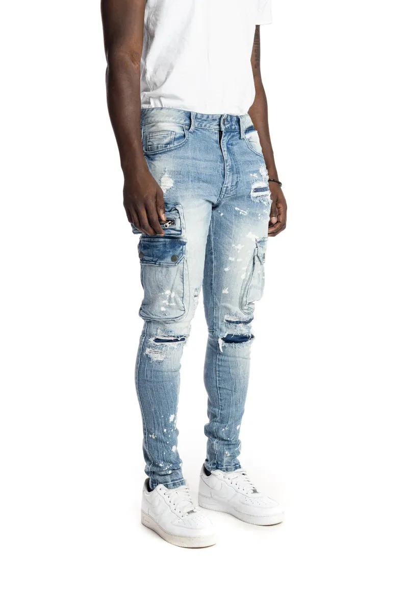 Men's Smoke Rise Multipocket Fashion Jeans Nile Blue