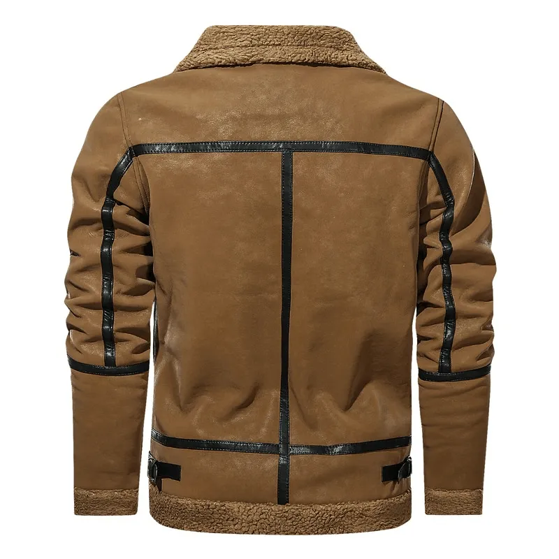 Men's Warm Zipper Leather Motorcycle Jackets / Vintage Fashion Outerwear