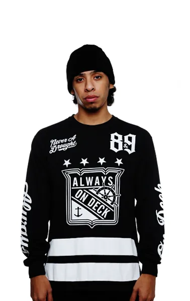 On Deck Jersey Tee Black L/S