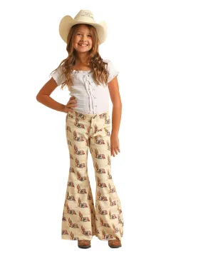 Panhandle Slim Kids Beige Print Pull On Jeans
