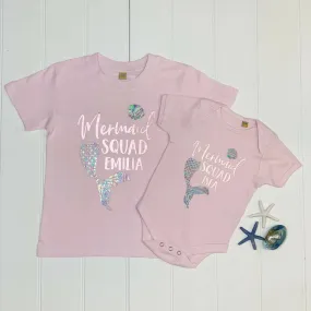 Personalised Mermaid T Shirt Set