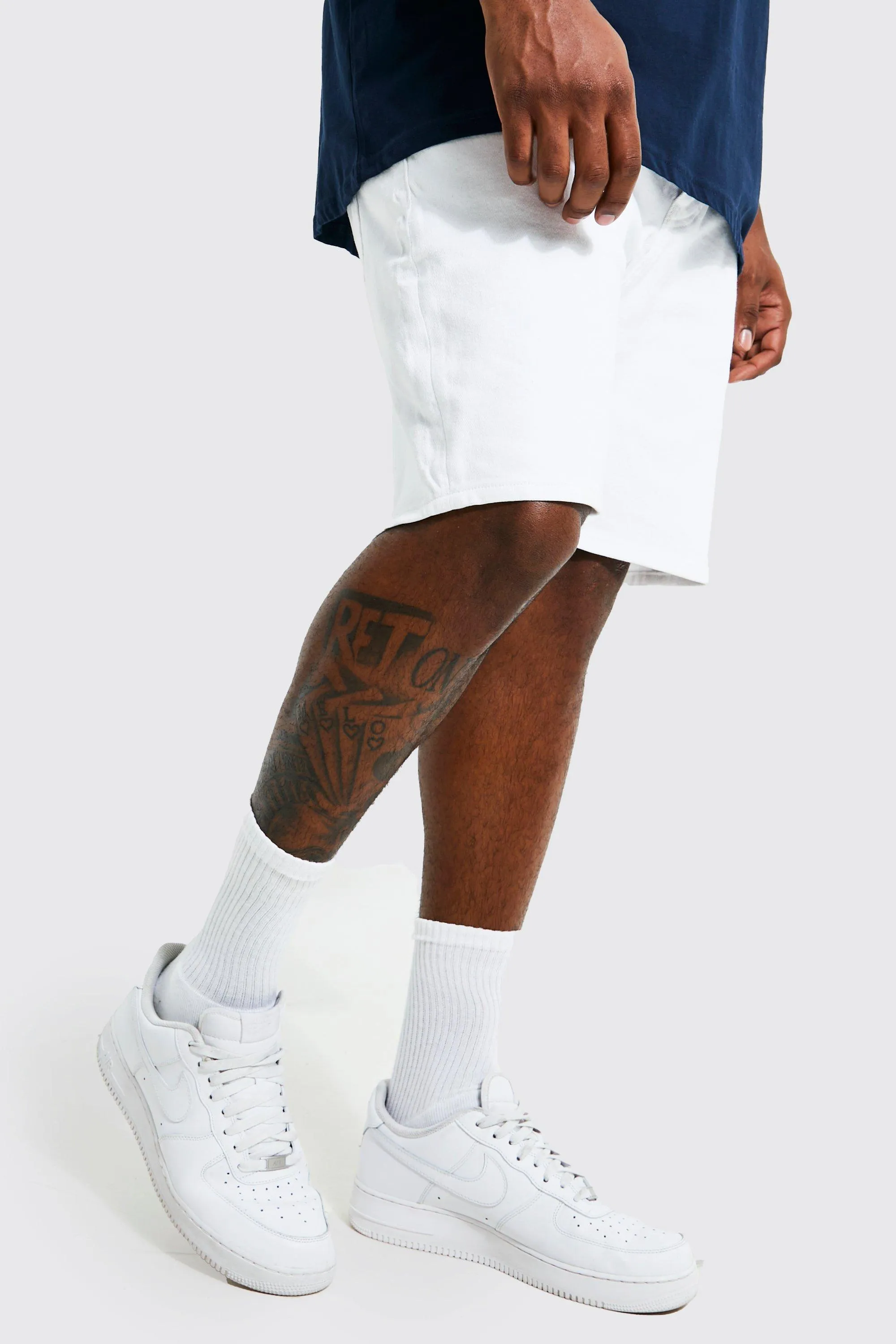 Plus Skinny Fit Stretch Denim Shorts