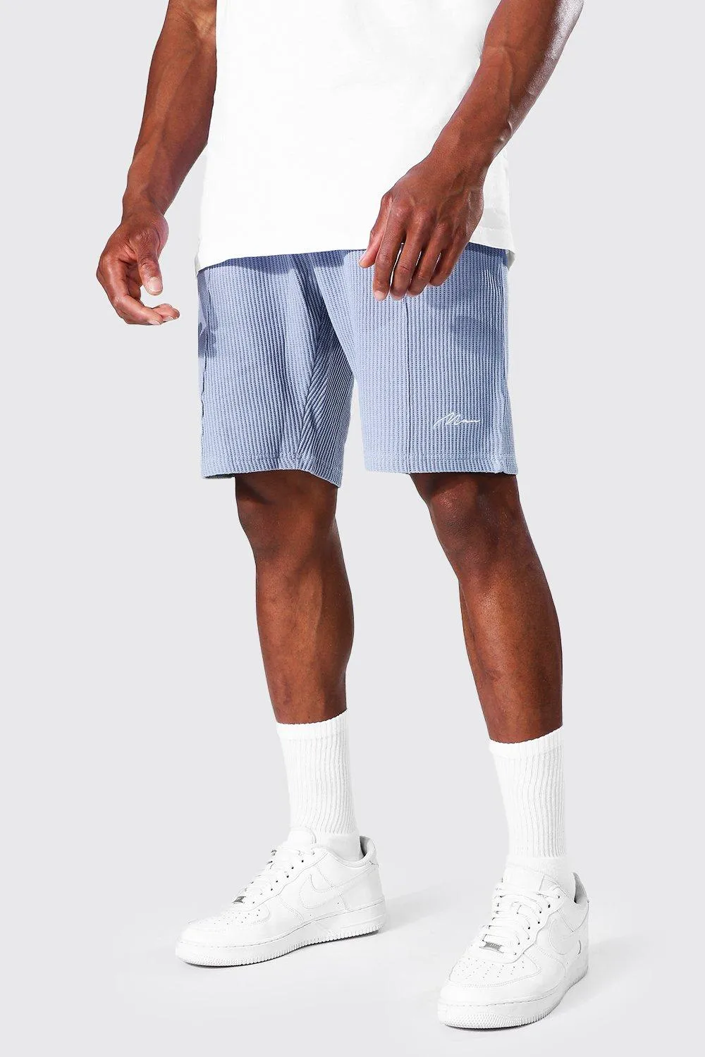 Slim Man Signature Pintuck Waffle Shorts