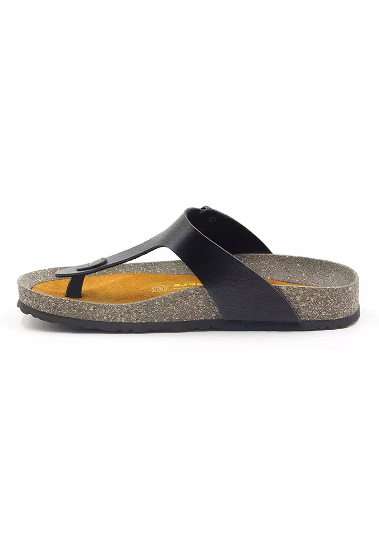 SoleSimple Berlin - Black Leather Sandals & Flip Flops & Slipper
