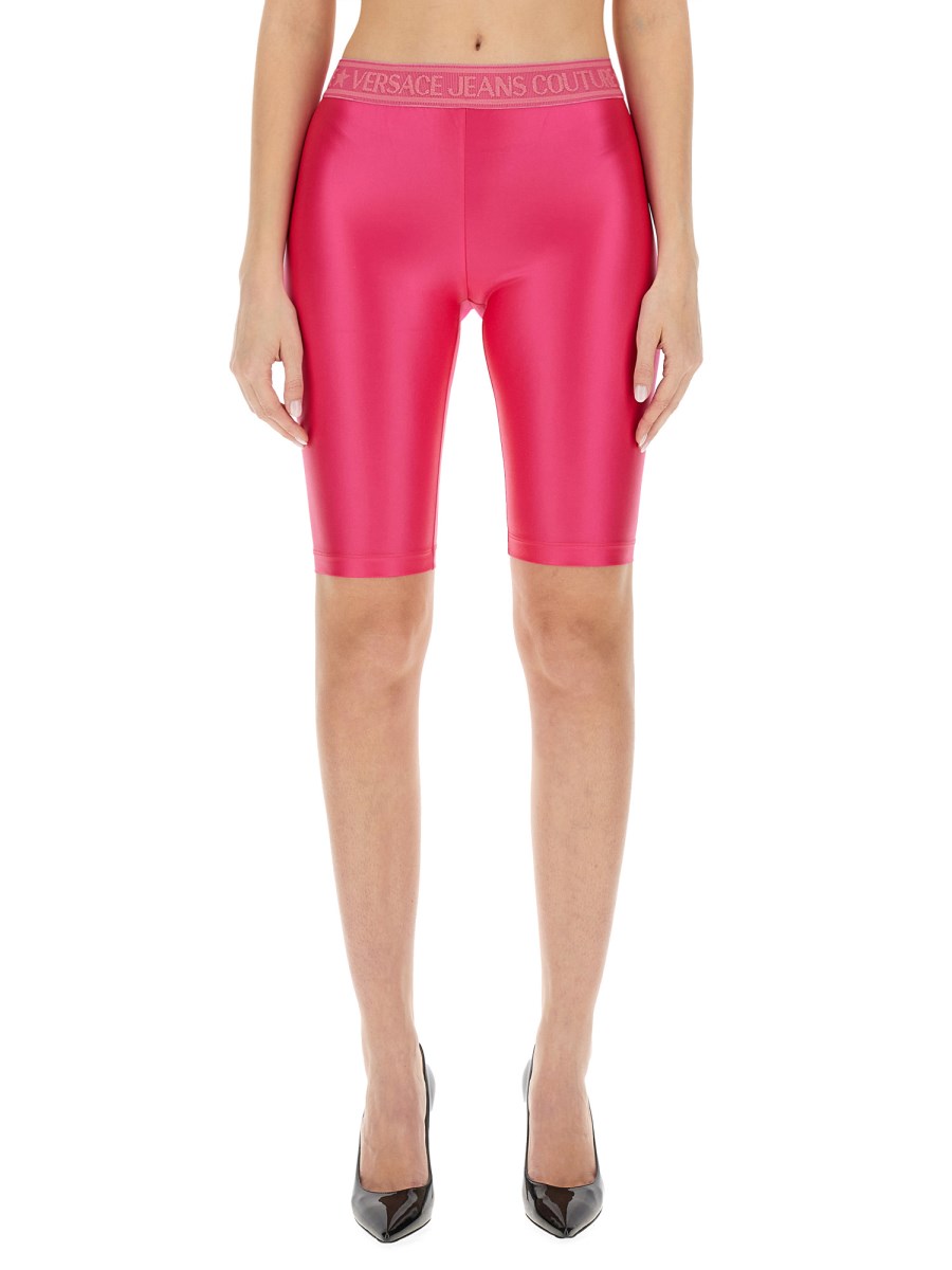 VERSACE JEANS COUTURE    NYLON LOGO CYCLING SHORTS
